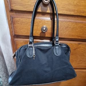 BALENCIAGA BLACK CLOTH SATCHEL